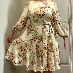 Baltic Born short floral dress. large. EUC. Smoke pet free home. Fully lined.